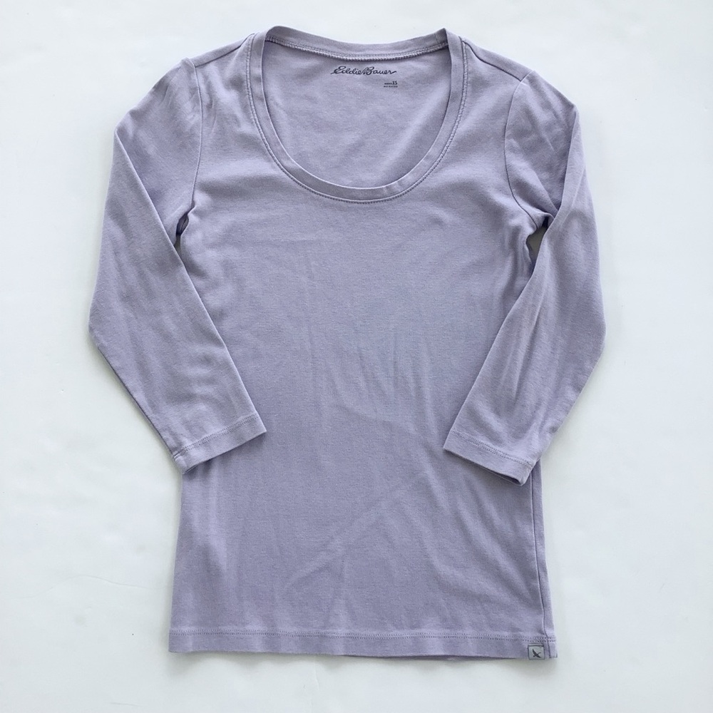 Eddie Bauer Light Lavender Scoop Neck Tee